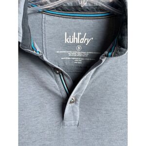 Kuhl Dry Wildfibre
Men's Small Short Sleeve Polo Shirt Blue Hiking Gorpcore